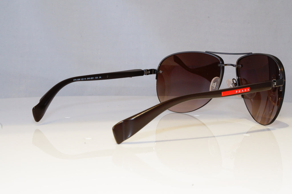 PRADA Mens Designer Sunglasses Brown Pilot SPS 56M 5AV-6S1 20850
