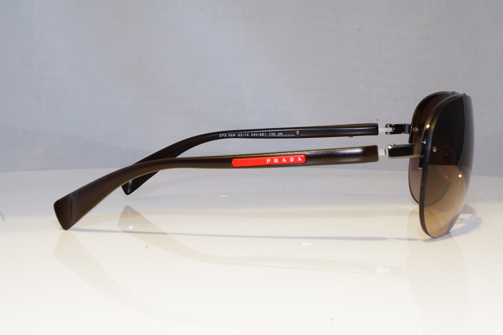 PRADA Mens Designer Sunglasses Brown Pilot SPS 56M 5AV-6S1 20850