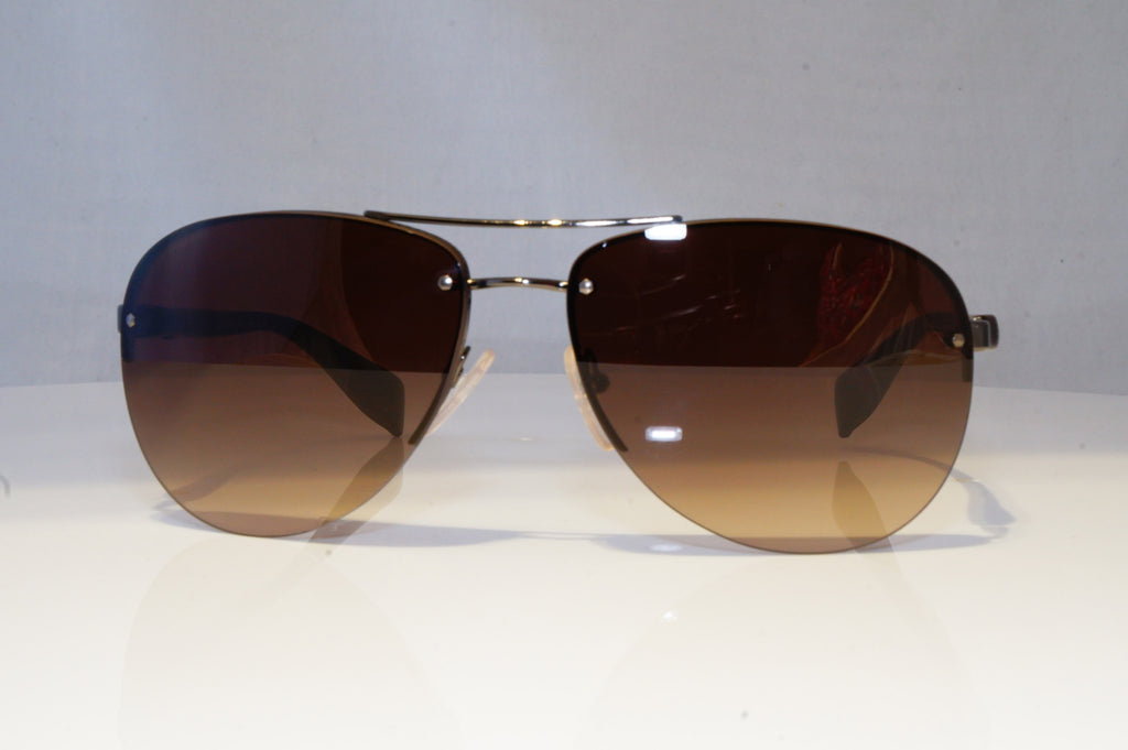PRADA Mens Designer Sunglasses Brown Pilot SPS 56M 5AV-6S1 20850