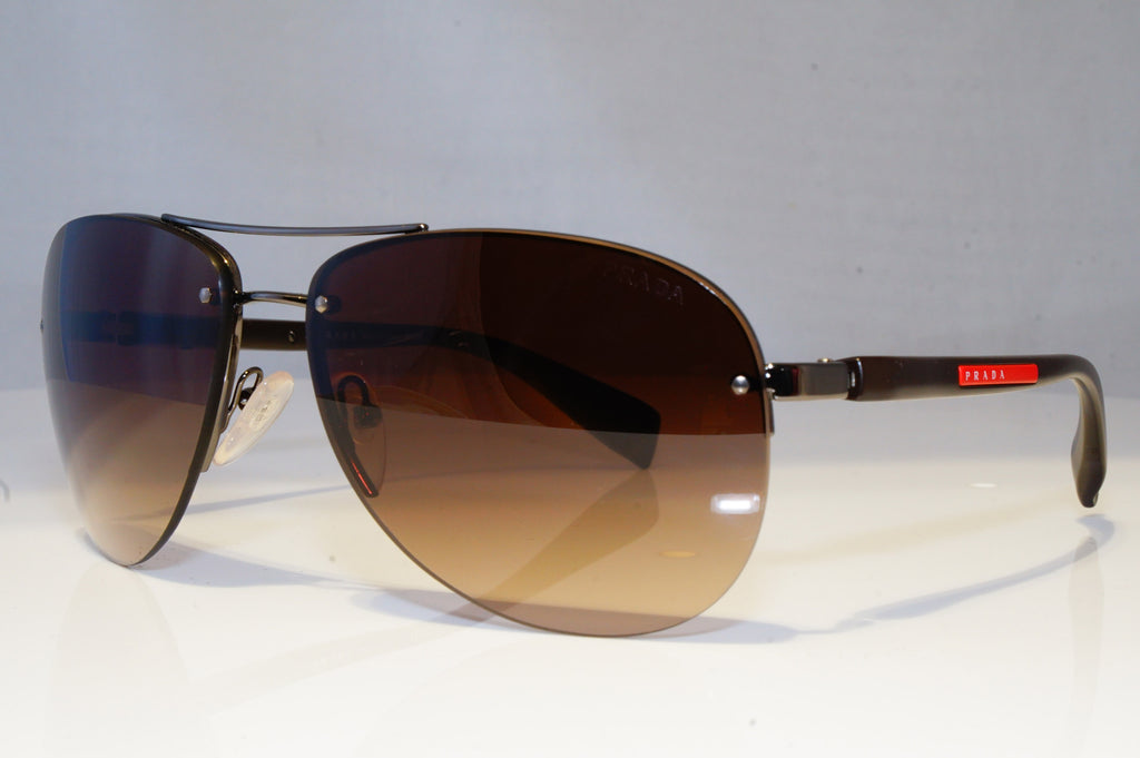 PRADA Mens Womens Designer Sunglasses Brown Pilot SPS 56M 5AV-6S1 20849