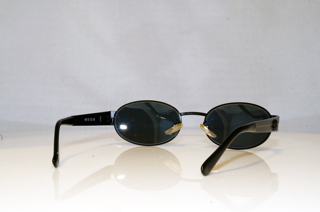 GIANNI VERSACE Mens Vintage 1990 Designer Sunglasses Black Rectangle 028 17649