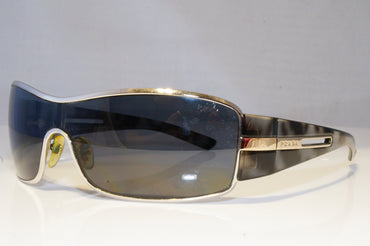 PRADA Mens Womens Designer Sunglasses Grey Shield DAMAGED SPR 56H 1BC-5Z1 20860
