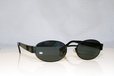 GIANNI VERSACE Mens Vintage 1990 Designer Sunglasses Black Rectangle 028 17649
