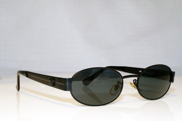 GIANNI VERSACE Mens Vintage 1990 Designer Sunglasses Black Rectangle 028 17649