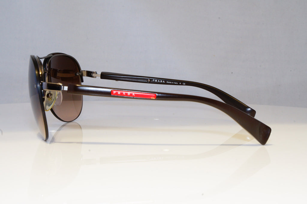 PRADA Mens Designer Sunglasses Brown Pilot SPS 56M 5AV-6S1 20851