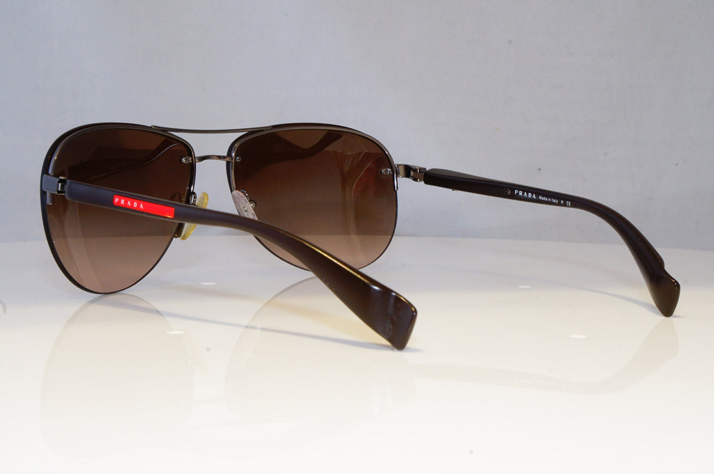 PRADA Mens Designer Sunglasses Brown Pilot SPS 56M 5AV-6S1 20851
