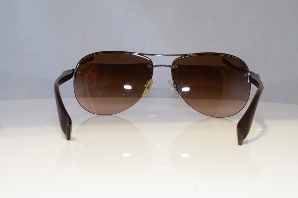 PRADA Mens Designer Sunglasses Brown Pilot SPS 56M 5AV-6S1 20851