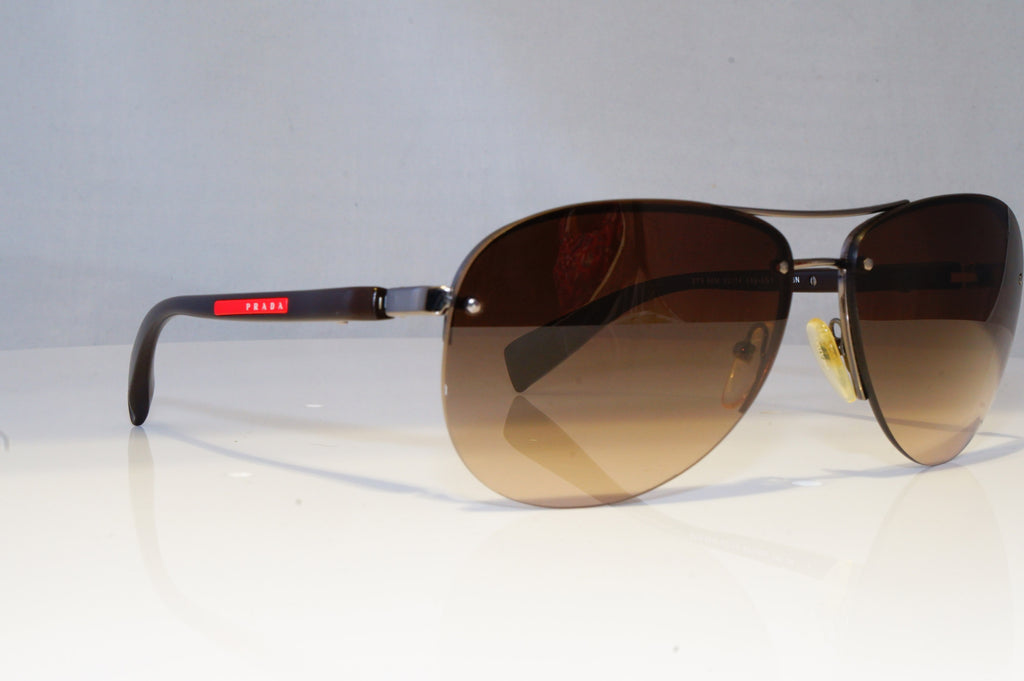 PRADA Mens Designer Sunglasses Brown Pilot SPS 56M 5AV-6S1 20851
