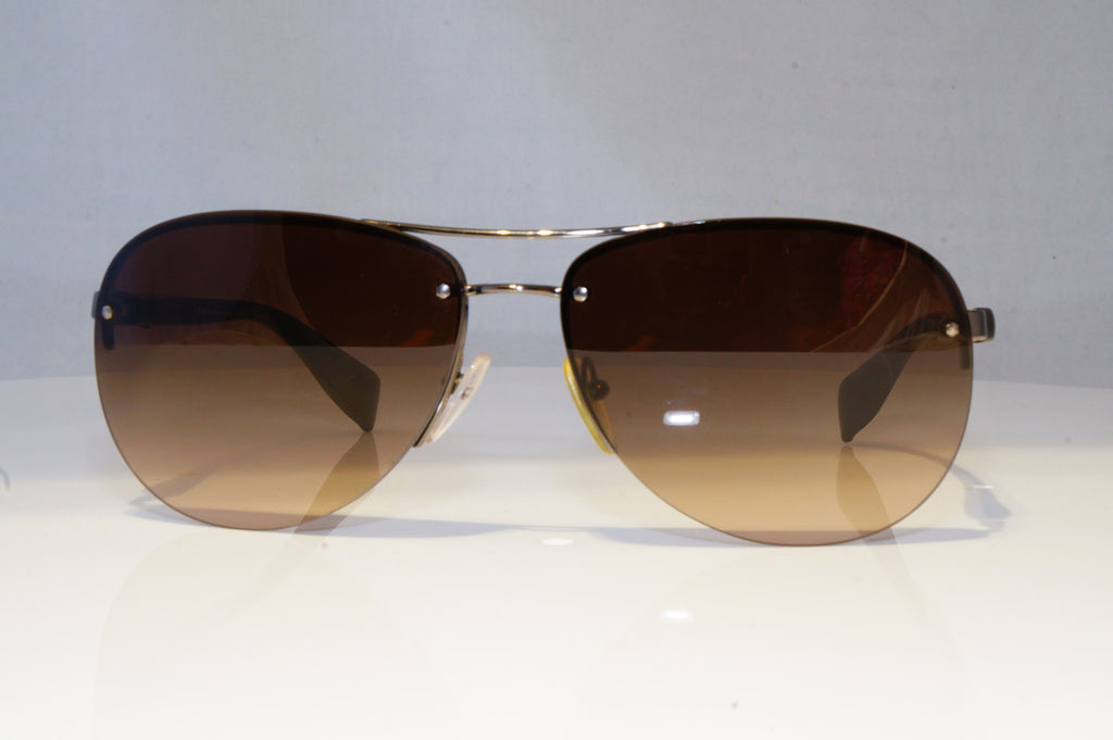 PRADA Mens Designer Sunglasses Brown Pilot SPS 56M 5AV-6S1 20850