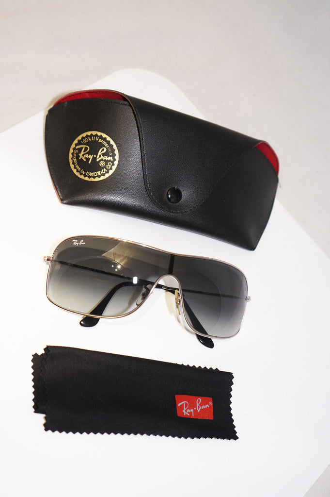 RAY-BAN Mens Designer Sunglasses Silver Shield RB 3341 003/8G 15590