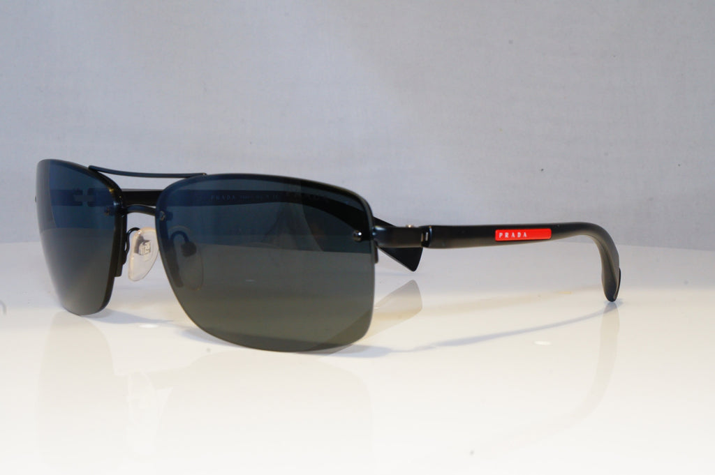PRADA Mens Designer Sunglasses Black Rectangle SPS 50N 1BO-1A1 20837