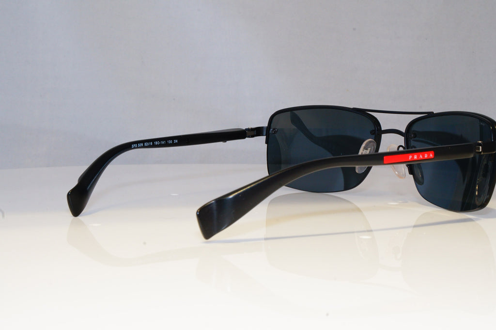 PRADA Mens Designer Sunglasses Black Rectangle SPS 50N 1BO-1A1 20837