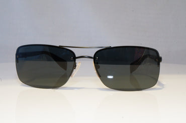 PRADA Mens Designer Sunglasses Black Rectangle SPS 50N 1BO-1A1 20837