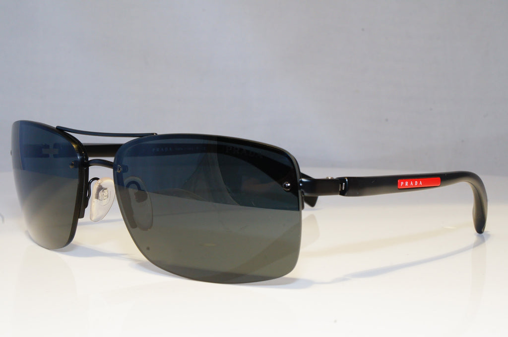 PRADA Mens Designer Sunglasses Black Rectangle SPS 50N 1BO-1A1 20837