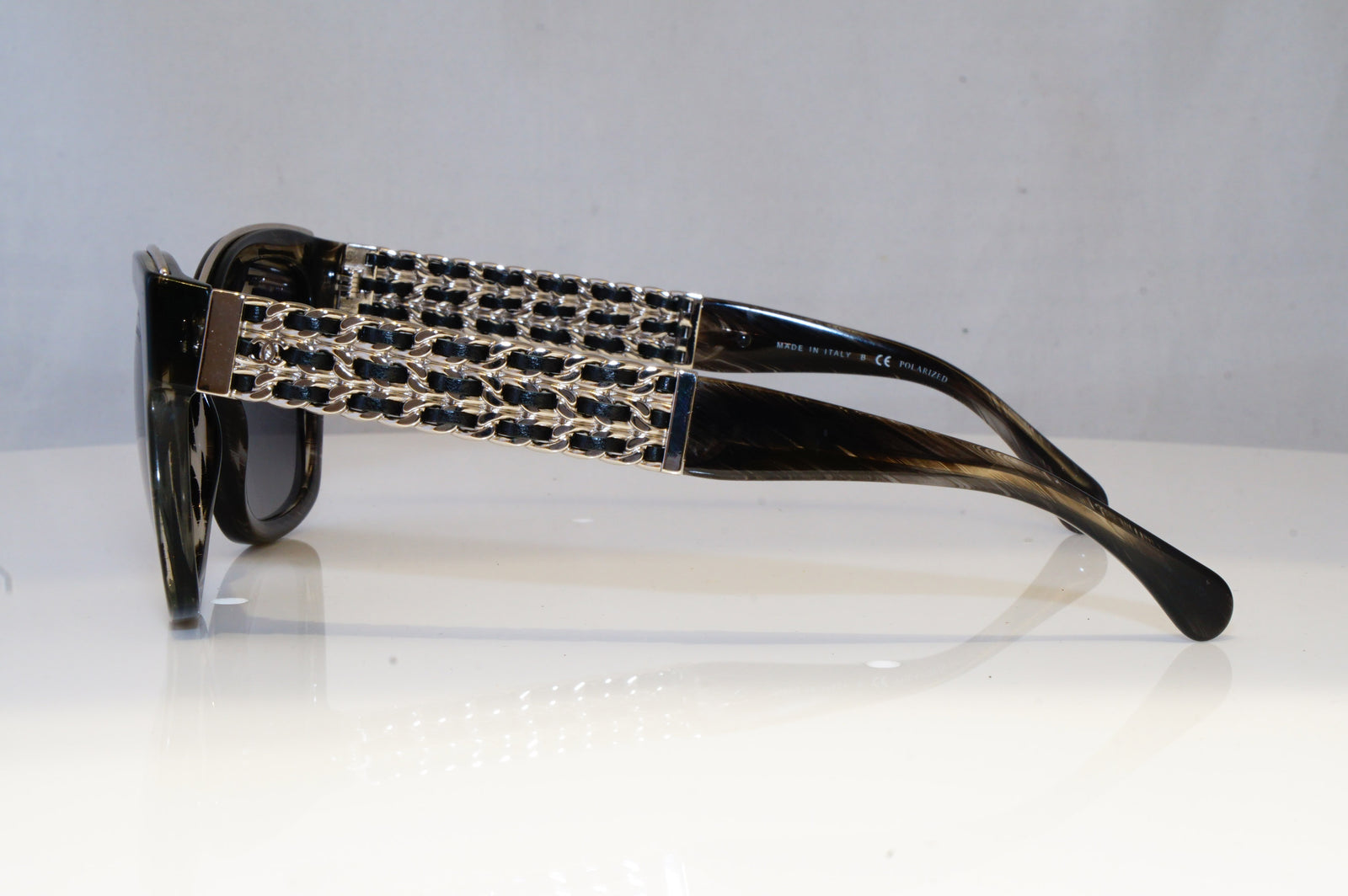 CHANEL Square Chain Sunglasses 5362-Q Shaded Black 149001