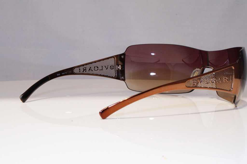 BVLGARI Vintage 1990 Unisex Designer Sunglasses Brown Shield 522 142/13 22020