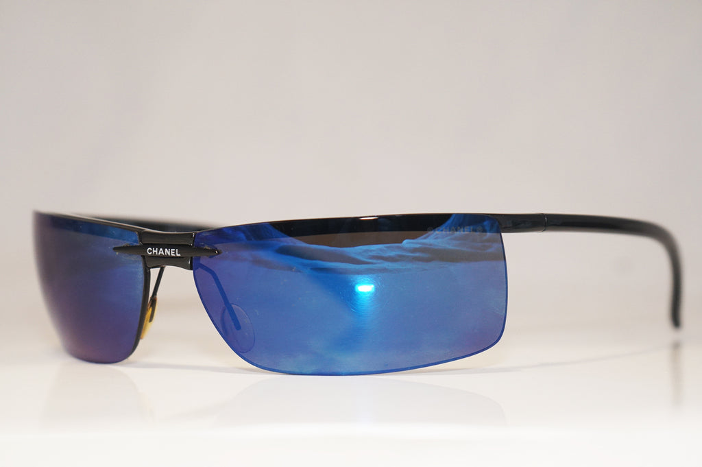CHANEL Vintage Mens Unisex Designer Sunglasses Black Wrap 6003 C501/55 16317