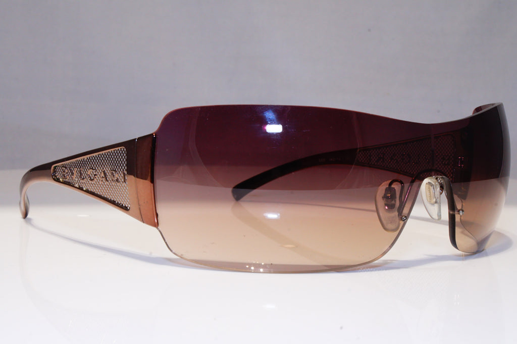 BVLGARI Vintage 1990 Unisex Designer Sunglasses Brown Shield 522 142/13 22020