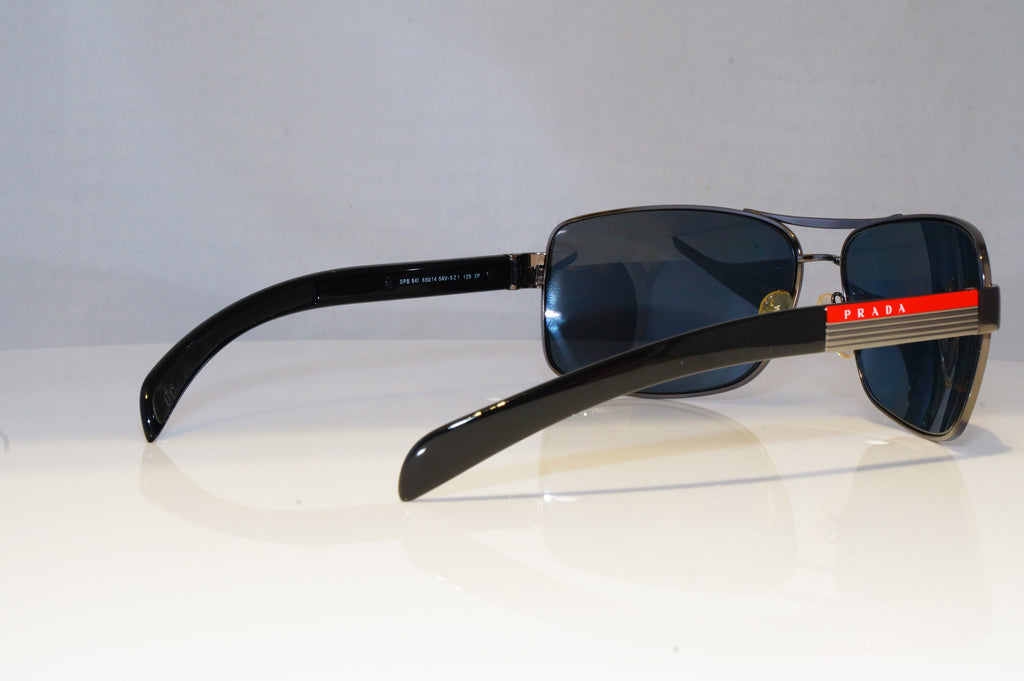 PRADA Mens Polarized Designer Sunglasses Black Rectangle SPS 54I 5AV-5Z1 20859