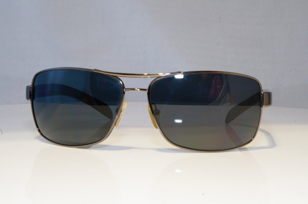 PRADA Mens Polarized Designer Sunglasses Black Rectangle SPS 54I 5AV-5Z1 20859