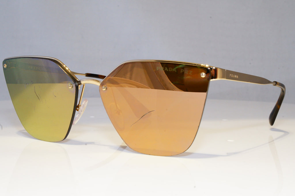 PRADA Womens Polarized Mirror Sunglasses Gold CINEMA SPR 68T ZVN-5N2 20844