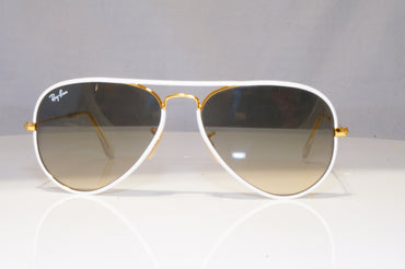 RAY-BAN Mens Designer Sunglasses White Pilot RB 3025 146/32 22136
