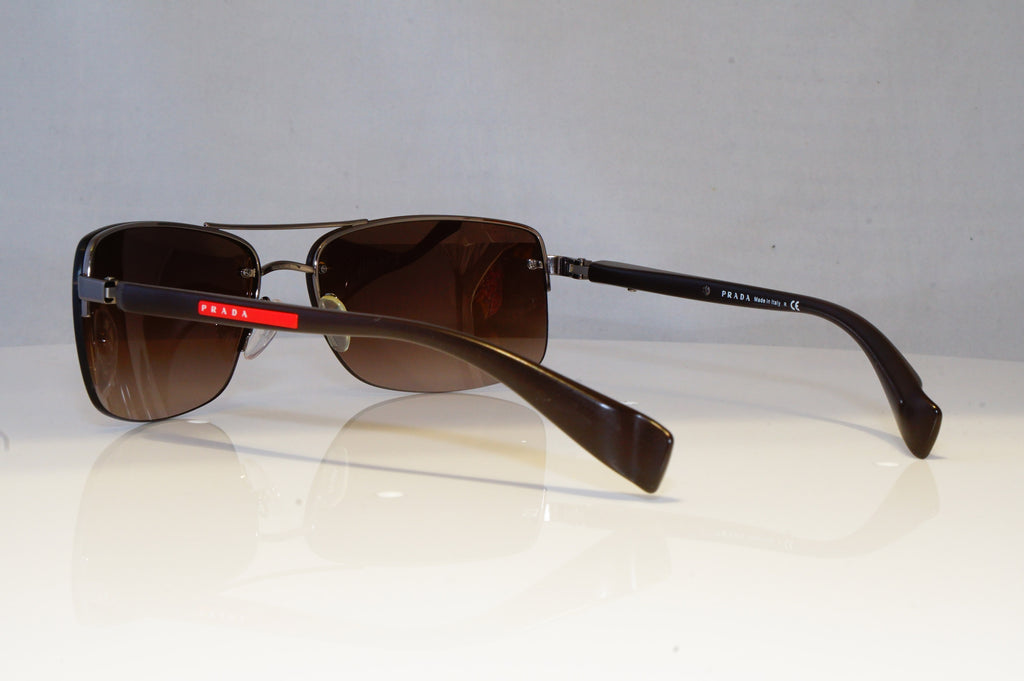 PRADA Mens Designer Sunglasses Brown Rectangle SPS 50N 5AV-6S1 20838