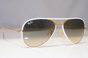 RAY-BAN Mens Designer Sunglasses White Pilot RB 3025 146/32 22136