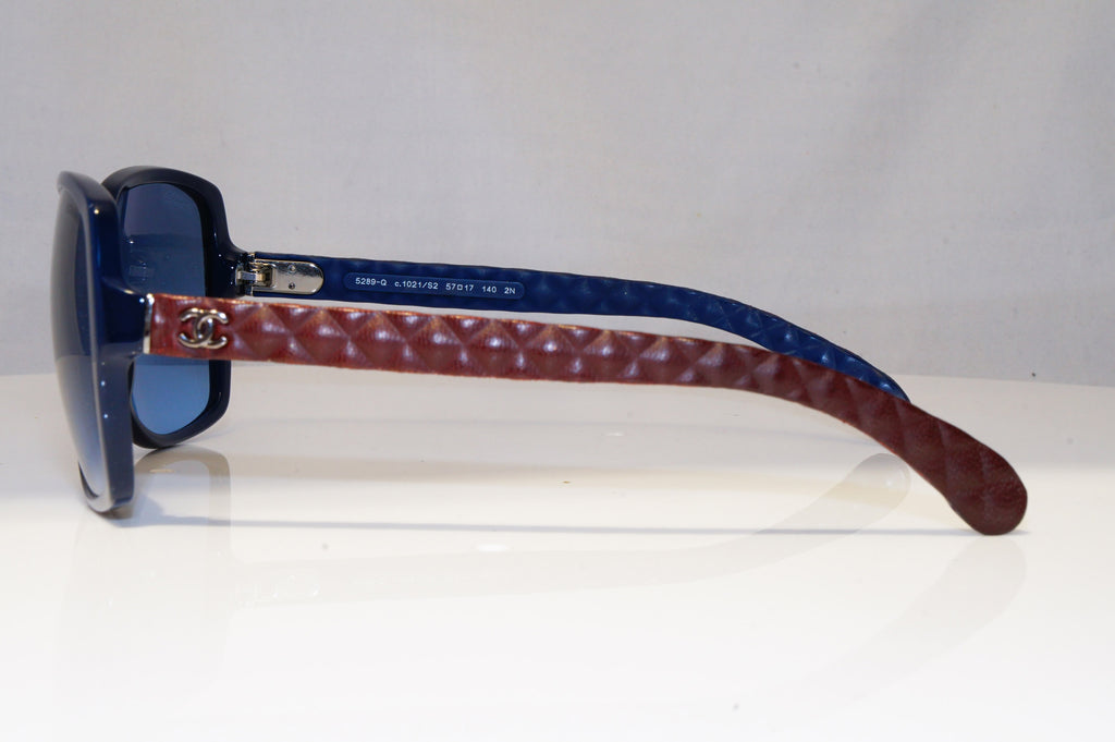 CHANEL Womens Designer Sunglasses Blue Square BROWN QUILTED 5289 1021/S2 22131