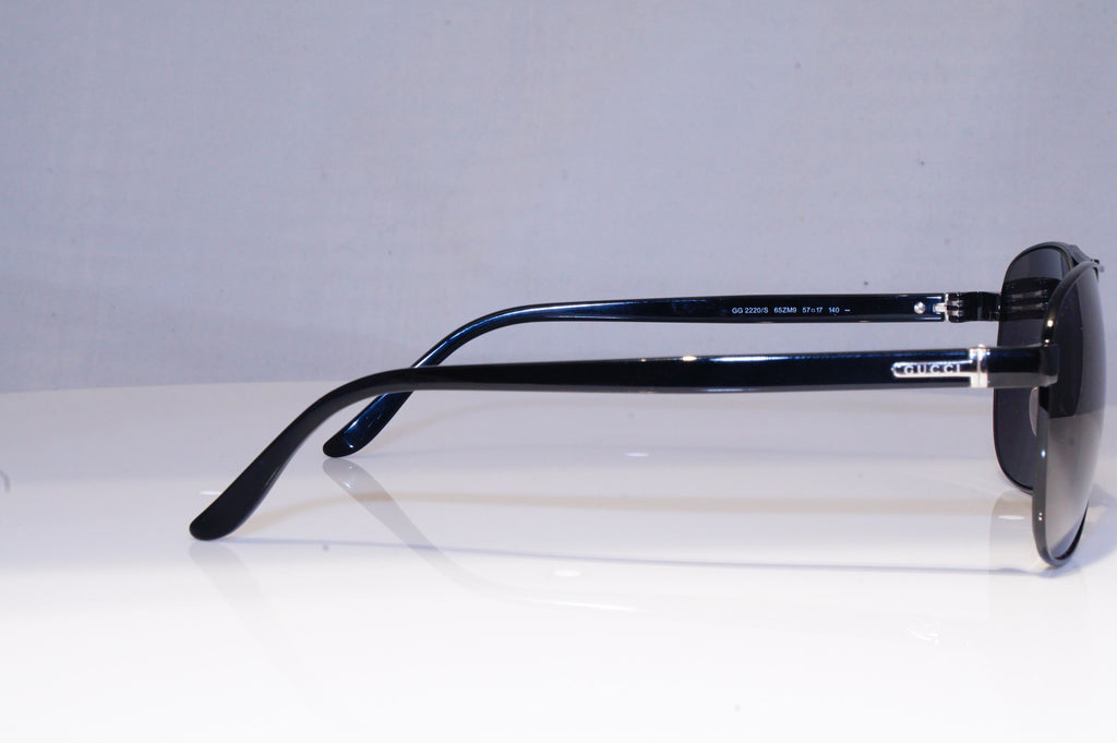 GUCCI Mens Designer Sunglasses Black Pilot GG 2220 65ZM9 19835