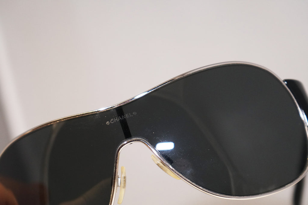 CHANEL Womens Designer Sunglasses Black Shield 4154 C127/87 15496