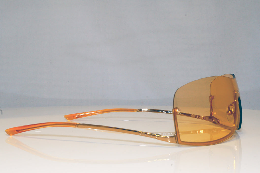 GUCCI Mens Vintage 1990 Designer Sunglasses Gold Shield GG 1690 577IC 17610