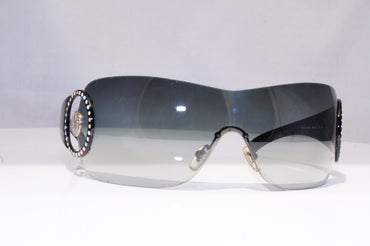 VERSACE Womens Diamante Designer Sunglasses Black Shield 4116-B GB1/8G 18762