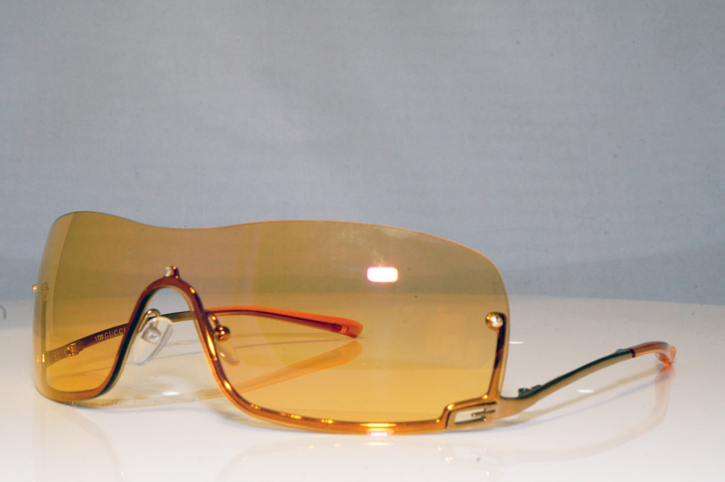 GUCCI Mens Vintage 1990 Designer Sunglasses Gold Shield GG 1690 577IC 17610