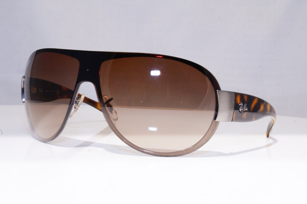 RAY-BAN Mens Designer Sunglasses Brown Shield RB 3350 004/13 18769