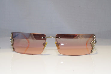 VERSACE Womens Diamante Designer Sunglasses Silver Rectangle N29 1001/7E 20459