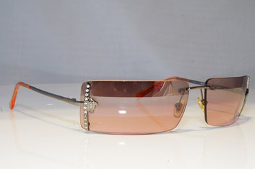 VERSACE Womens Diamante Designer Sunglasses Silver Rectangle N29 1001/7E 20459