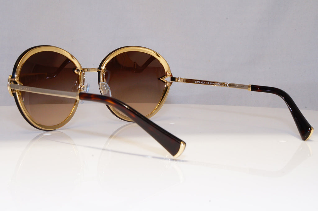 BVLGARI Womens Diamante Designer Sunglasses Gold Round 6101 278/13 22132