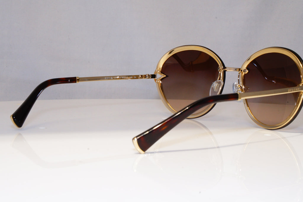 BVLGARI Womens Diamante Designer Sunglasses Gold Round 6101 278/13 22132