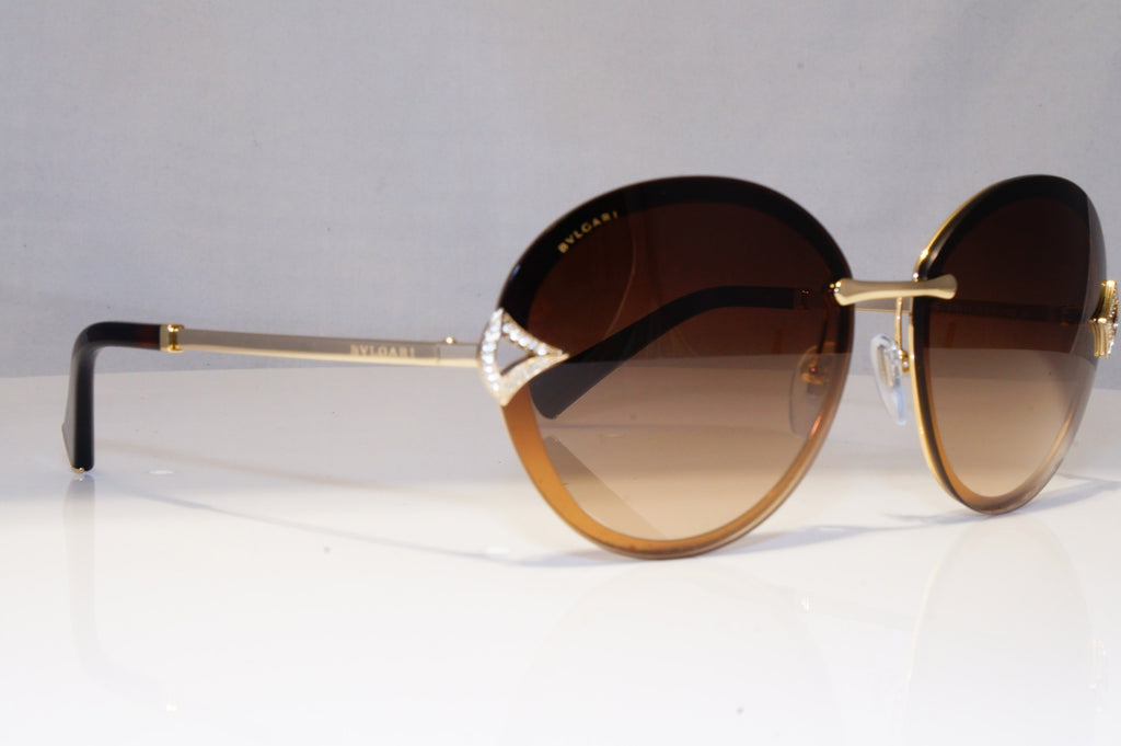 BVLGARI Womens Diamante Designer Sunglasses Gold Round 6101 278/13 22132