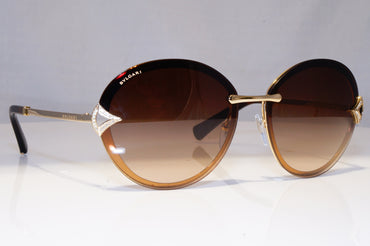 BVLGARI Womens Diamante Designer Sunglasses Gold Round 6101 278/13 22132