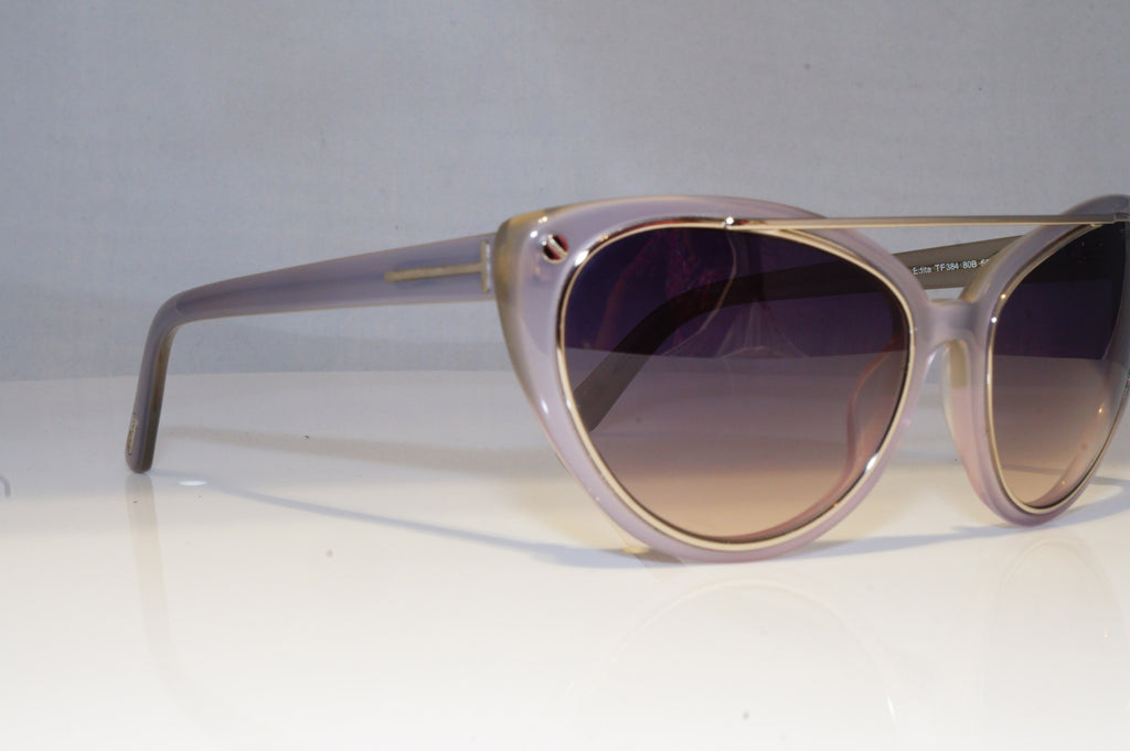 TOM FORD Womens Designer Sunglasses Grey Cat Eye Edita TF 384 80B 20445