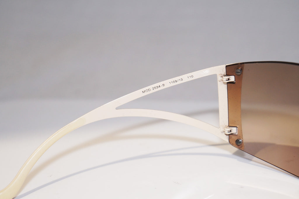 VERSACE Womens Designer Crystal Sunglasses Beige Shield MOD 2034 1109/13 15493