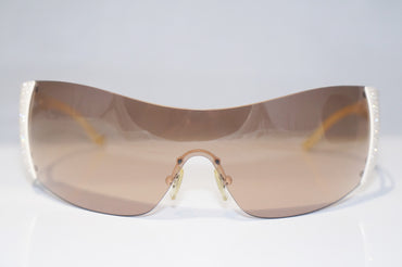 VERSACE Womens Designer Crystal Sunglasses Beige Shield MOD 2034 1109/13 15493