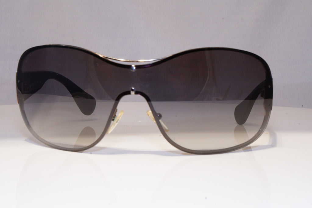 PRADA Womens Oversized Designer Sunglasses Black Shield SPR 630 5AV-3M1 22045