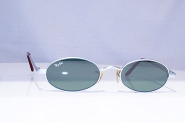 RAY-BAN Mens Vintage 1990 Designer Sunglasses Silver Oval W2946 BRN 18765