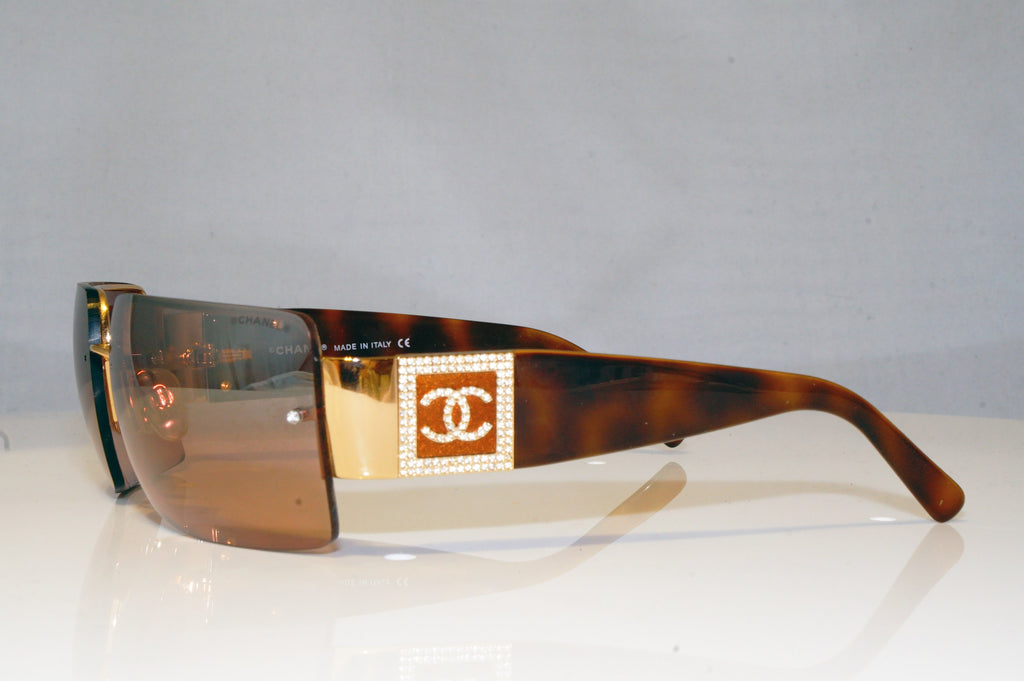 CHANEL Womens Diamante Designer Sunglasses Brown Rectangle 4095-B 125/6U 17641