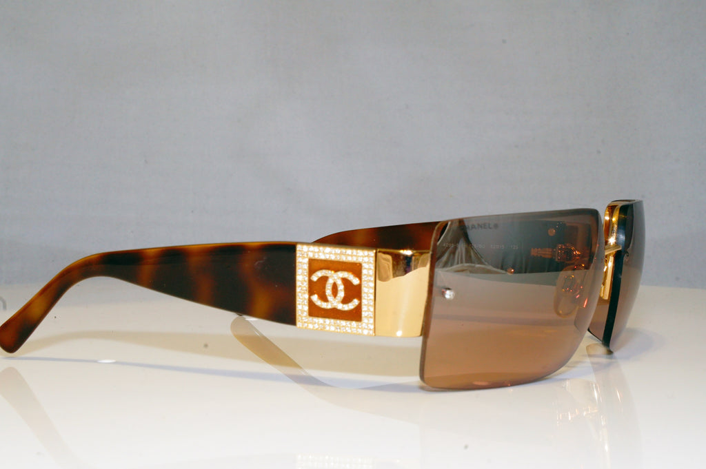 CHANEL Womens Diamante Designer Sunglasses Brown Rectangle 4095-B 125/6U 17641