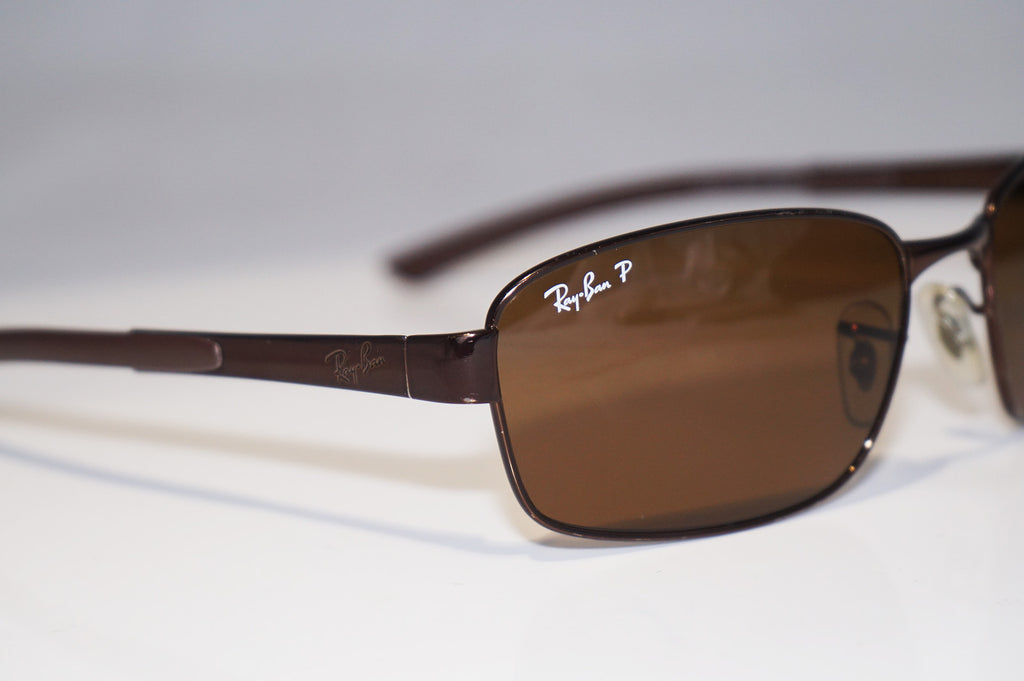 RAY-BAN Mens Designer Polarized Sunglasses Brown Rectangle RB 3413 014/57 15455