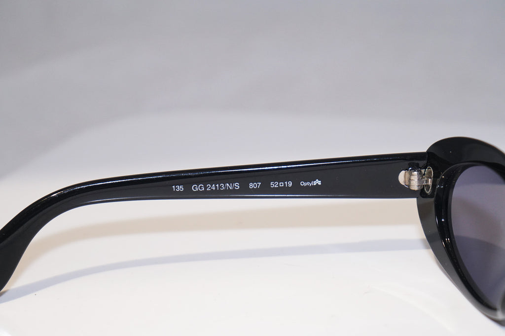 GUCCI 1990 Vintage Womens Designer Sunglasses Black Oval GG 2413 807 15373